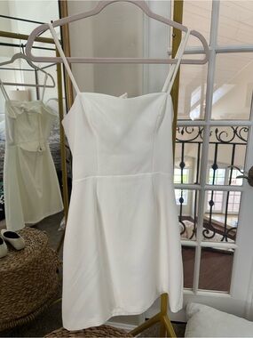 French Connection White Spaghetti-Strap Mini Dress